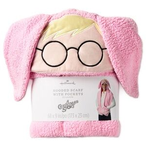 NWT Hallmark A Christmas Story Ralphie’s Pink Bunny Suit Hooded Scarf